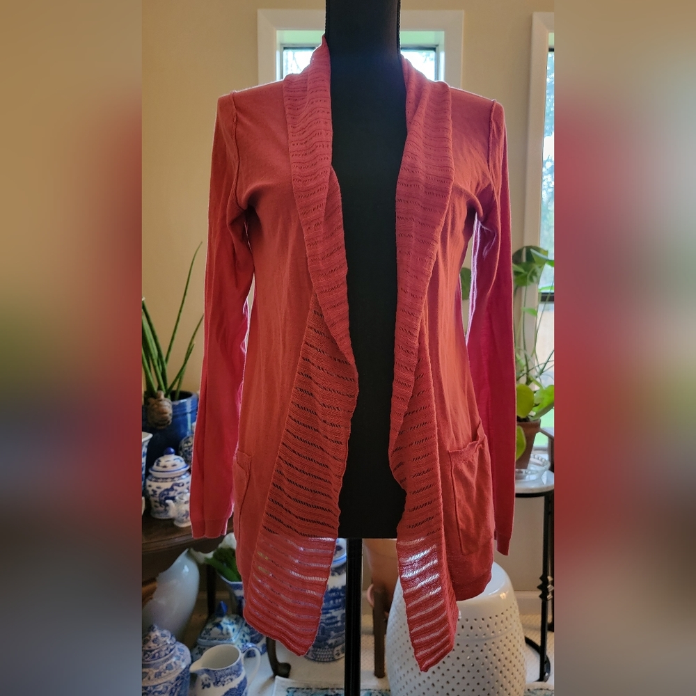 Banana Republic Red Open-Front Cardigan